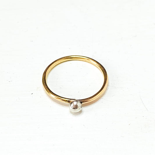 Small Organic Bubble Mixed Metal Ring