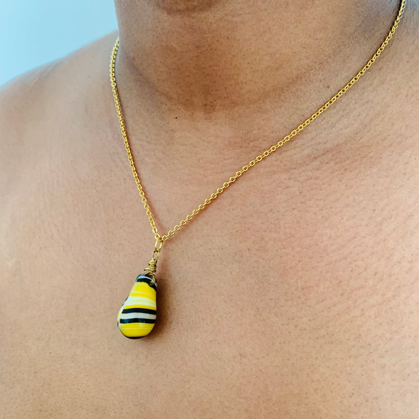 Mali Vintage Bridal Bead Necklace in Bumble