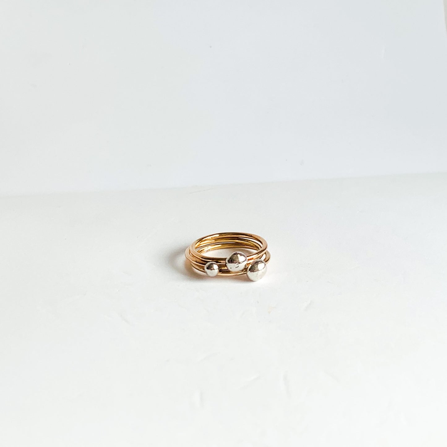 Medium Organic Bubble Mixed Metal Ring