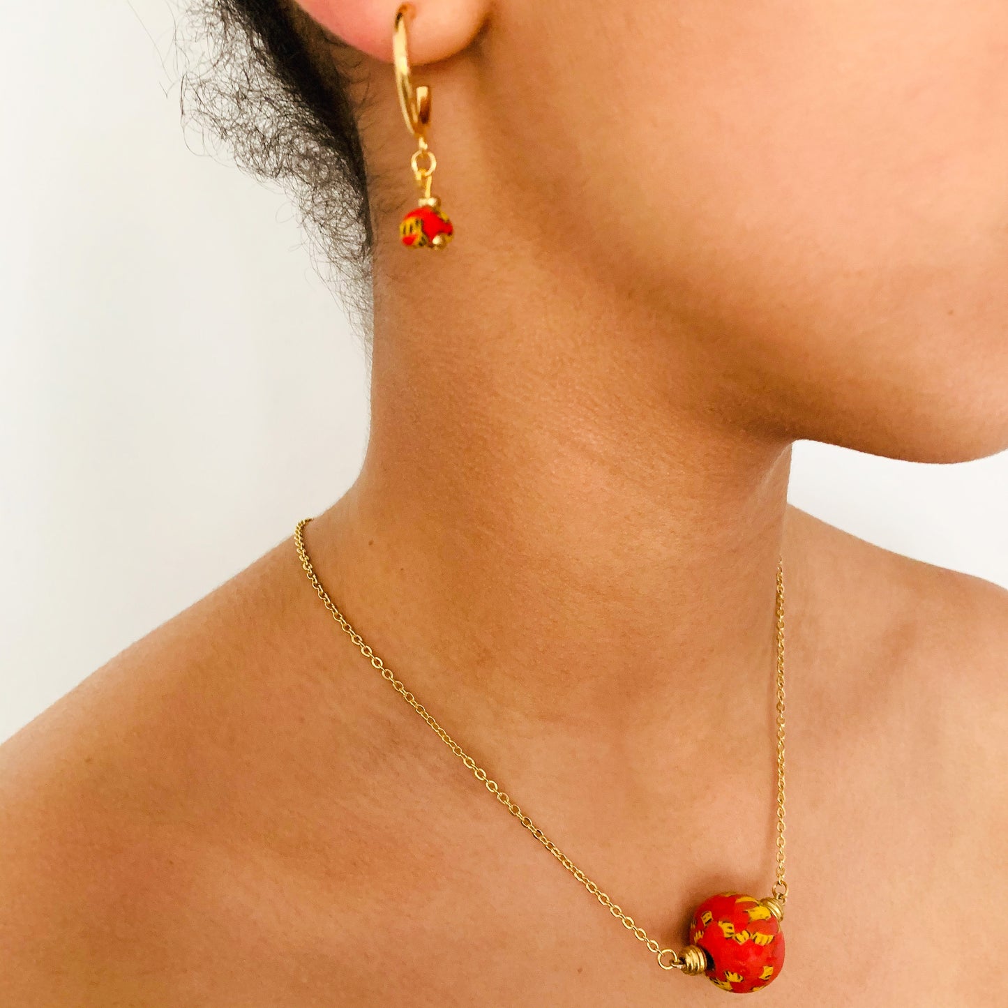 Red Hagan Ball Necklace