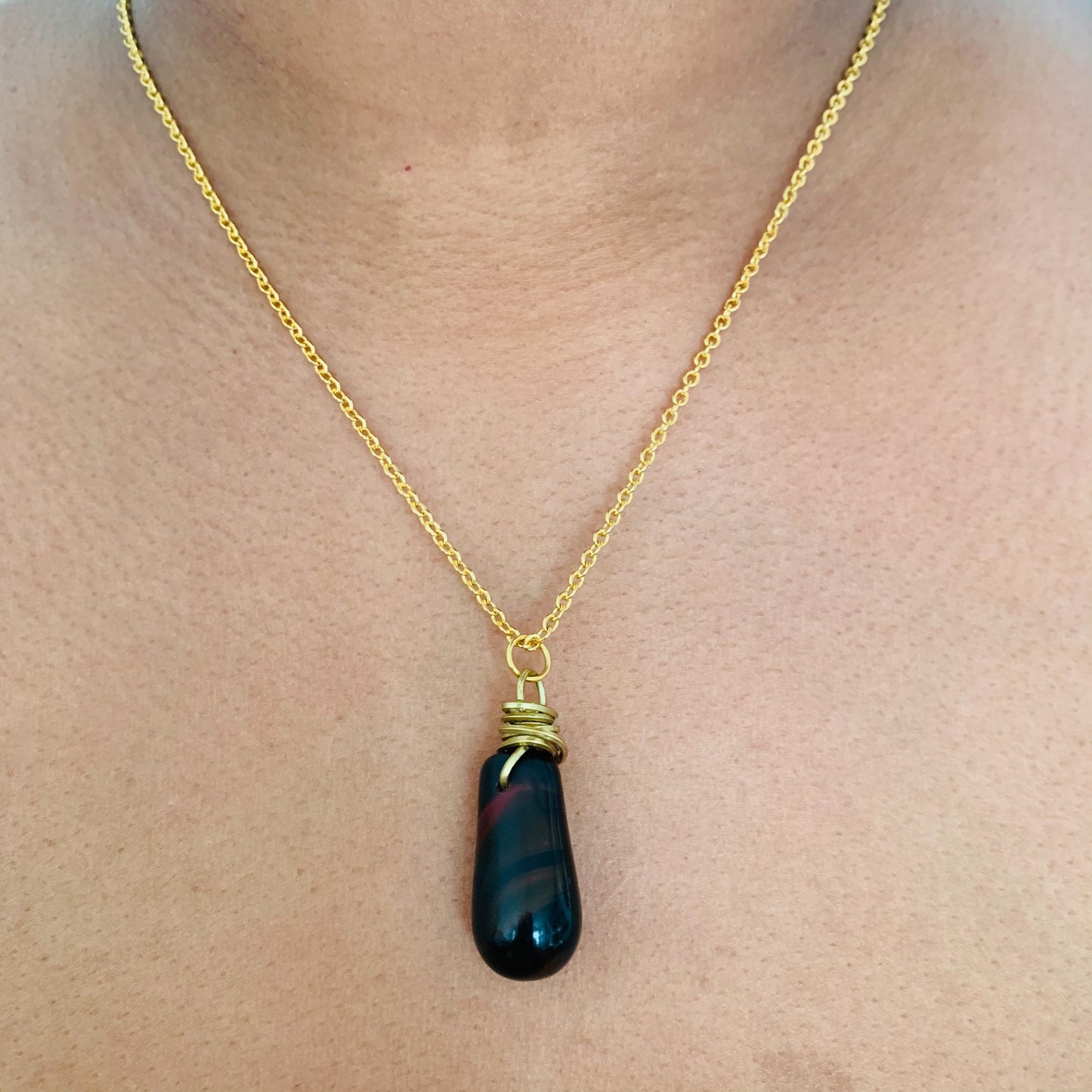 Mali Vintage Bridal Bead Necklace in Hickory