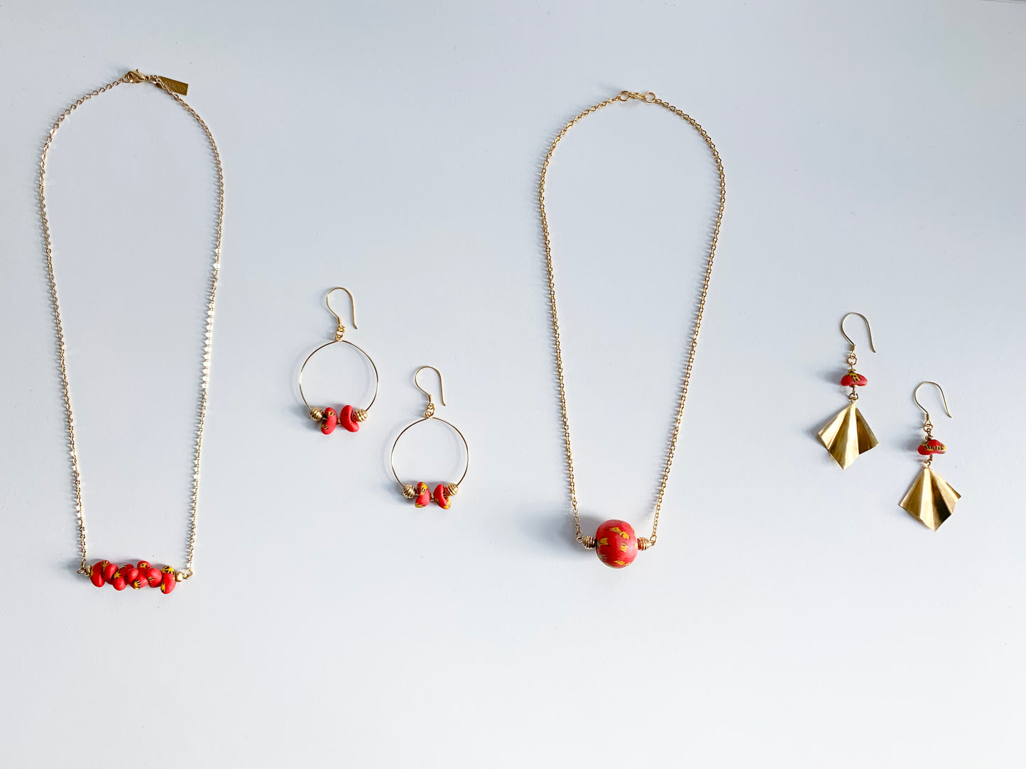 Red Hagan Bar Necklace