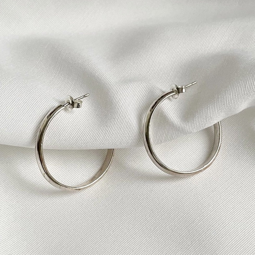 Nyla Large Sterling Silver Hoop Earrings