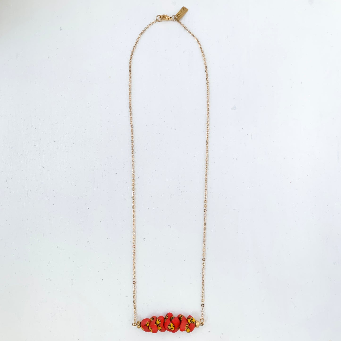 Red Hagan Bar Necklace