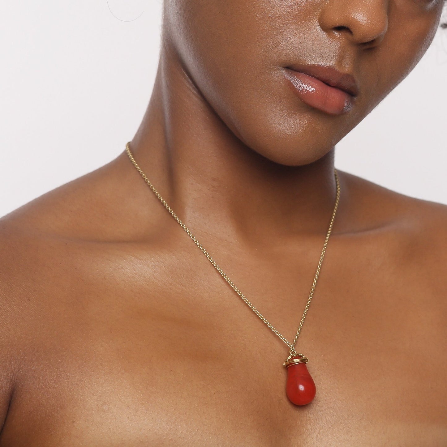Mali Vintage Bridal Bead Necklace in Fire