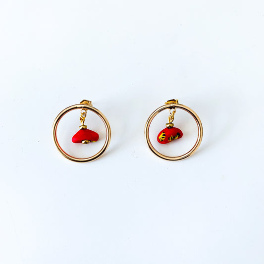 Rikiah Red Stud Earrings