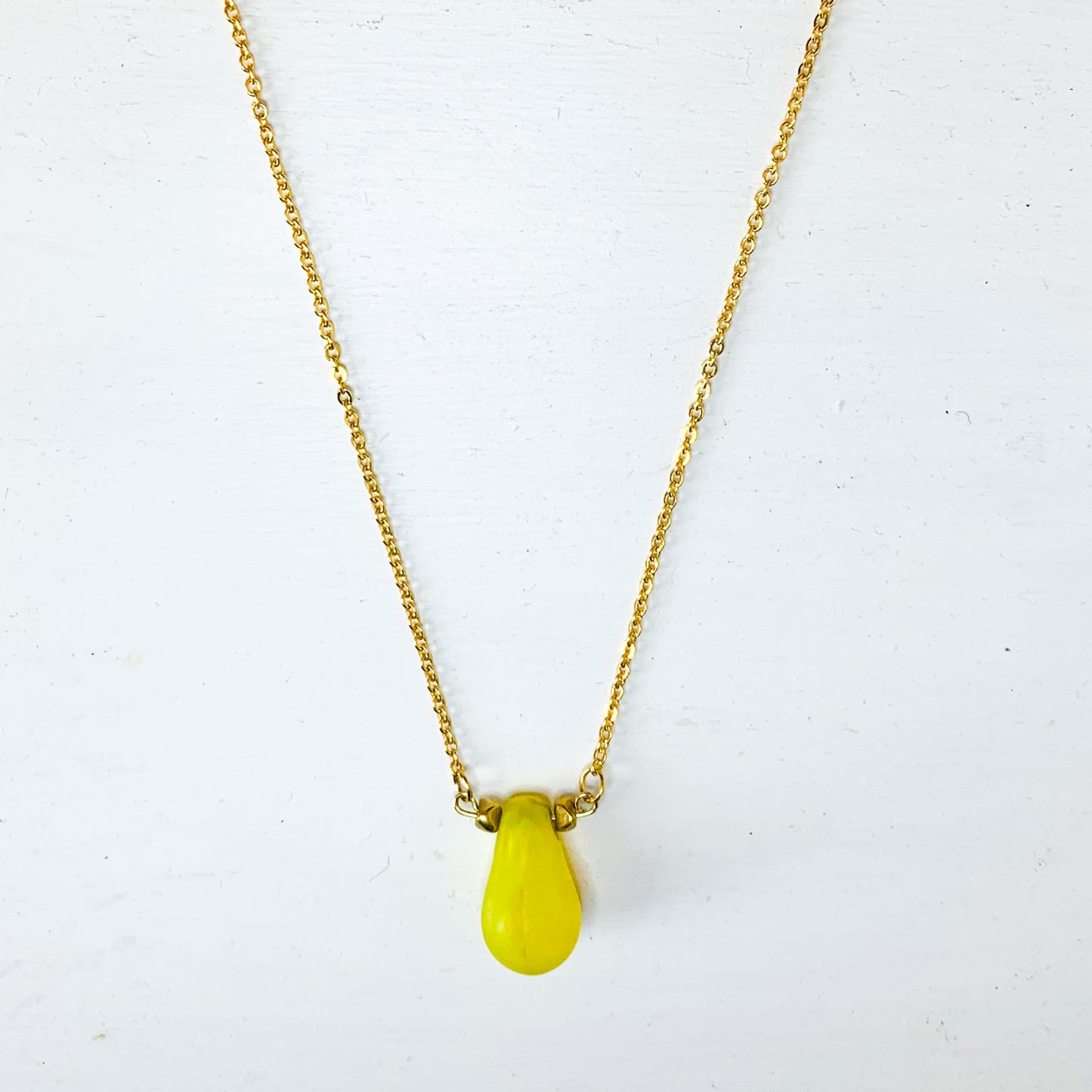 Mali Vintage Bridal Bead Necklace in Yellow