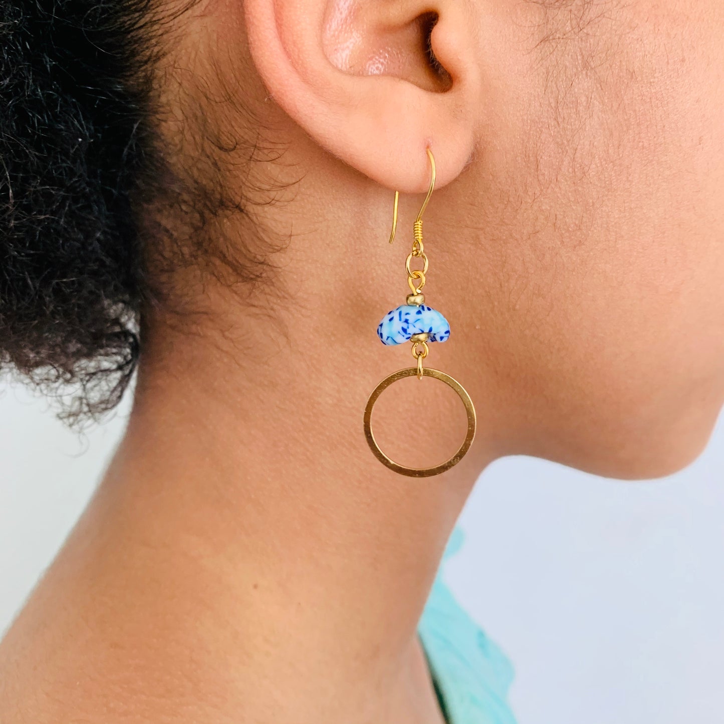 Boucles d'oreilles créoles solides Labadi Drop