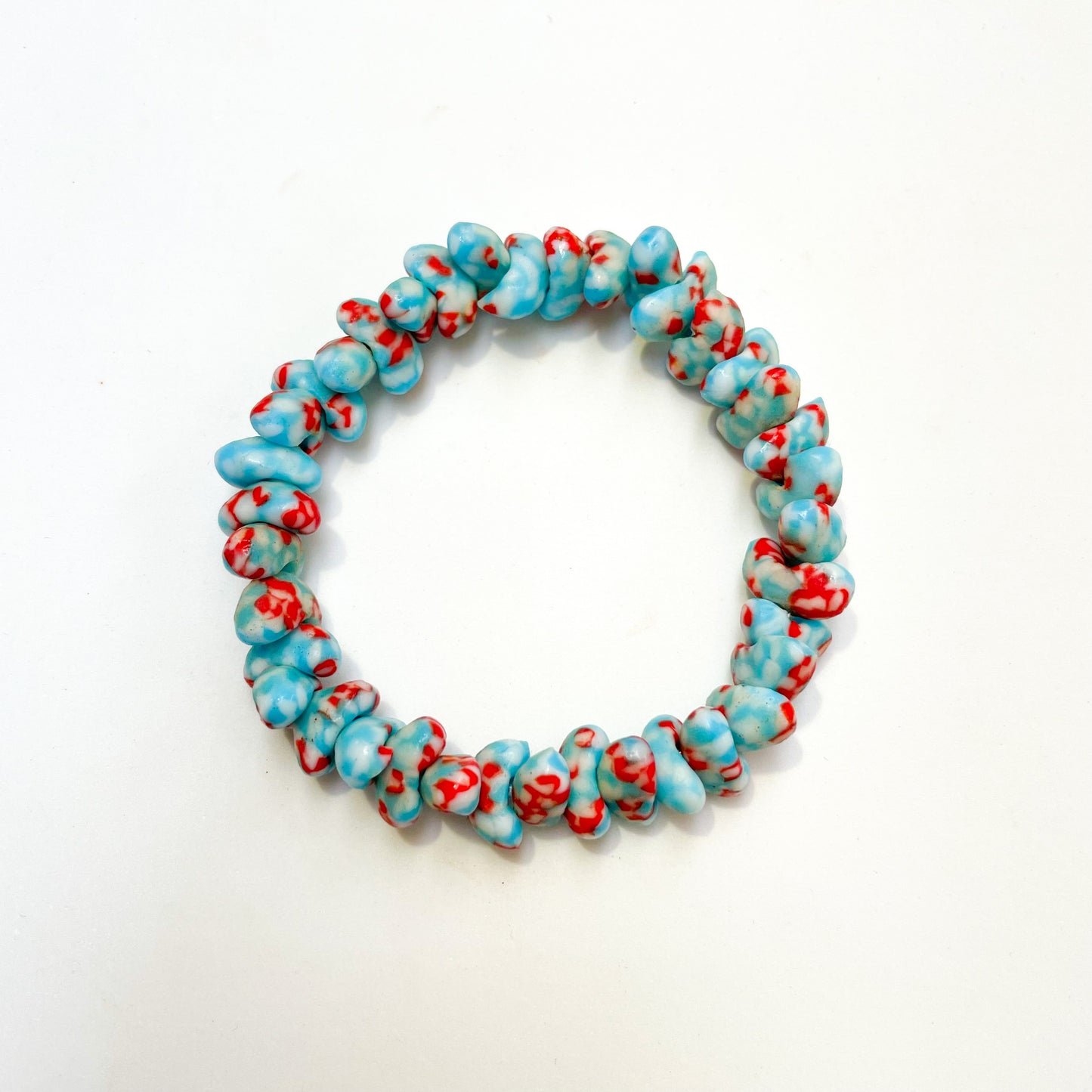 Bracelet extensible en perles de verre fait main Fresi