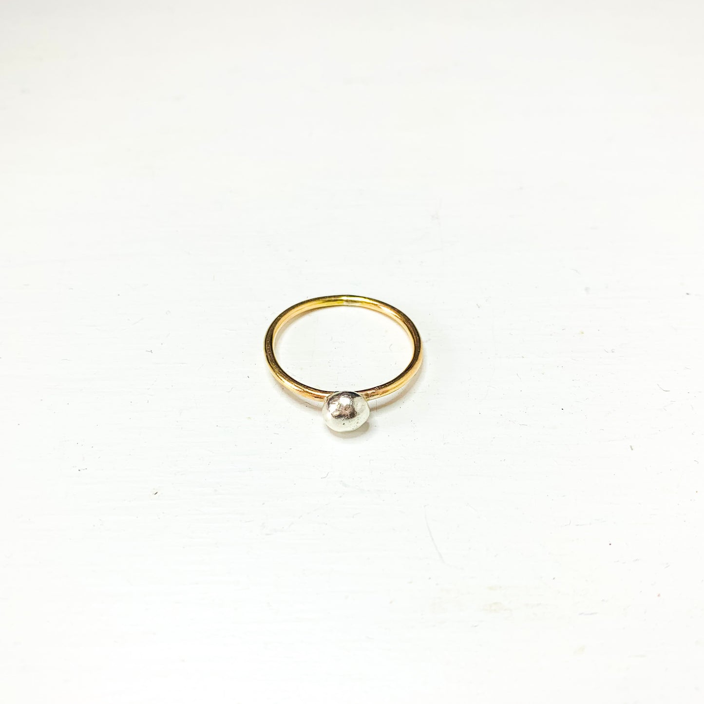 Medium Organic Bubble Mixed Metal Ring