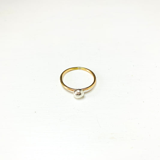 Medium Organic Bubble Mixed Metal Ring