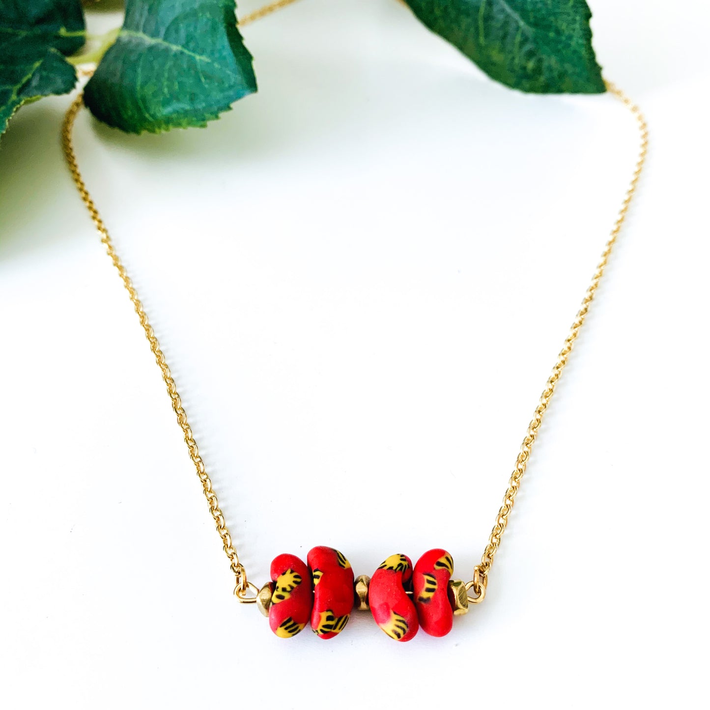 Red Hagan Bar Necklace
