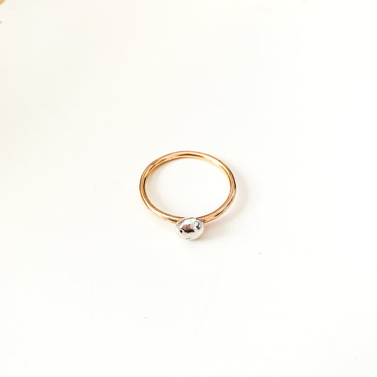 Large Organic Bubble Mixed Metal Ring