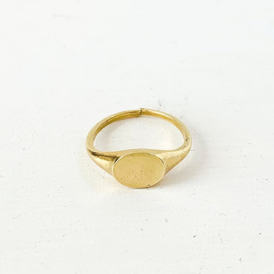 Solid Vibes Adjustable Signet Ring