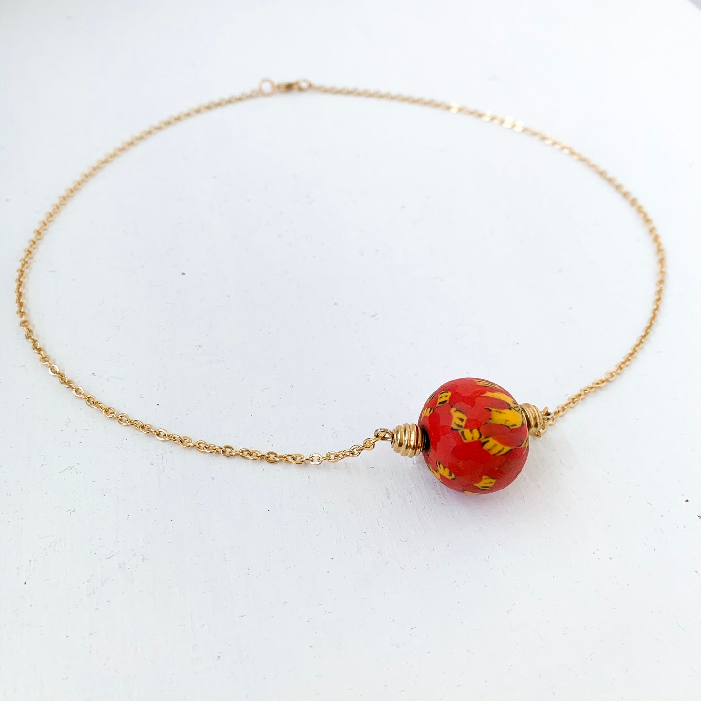 Red Hagan Ball Necklace