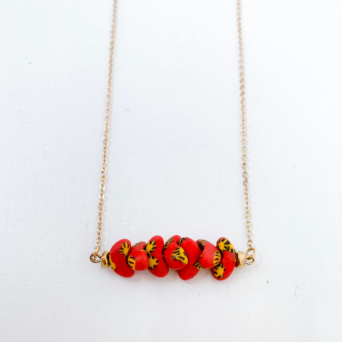 Red Hagan Bar Necklace