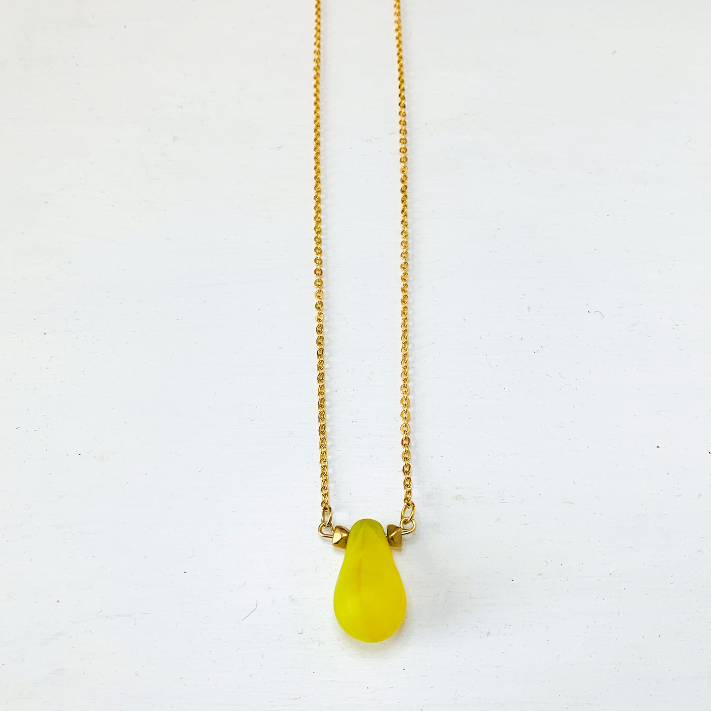 Collier de perles de mariée vintage Mali en jaune