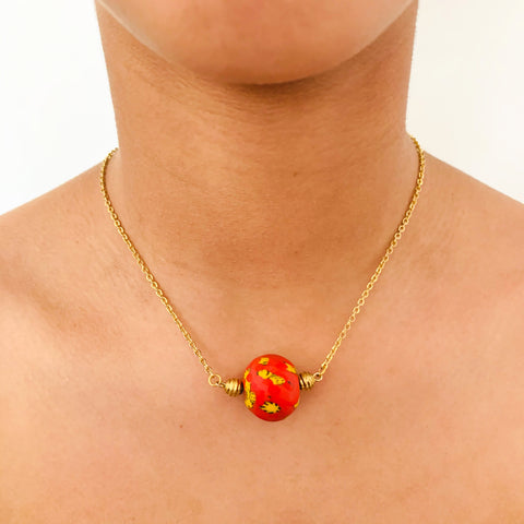 Red Hagan Ball Necklace
